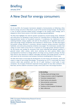 Briefing A New Deal for energy consumers