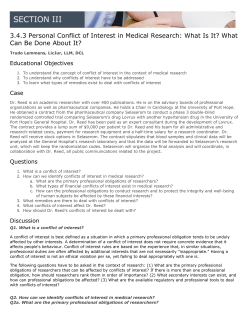 Personal Conflict of Interest in Medical Research