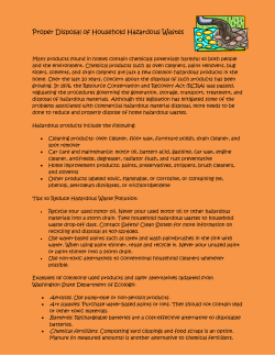 Proper Disposal of Household Hazardous Wastes