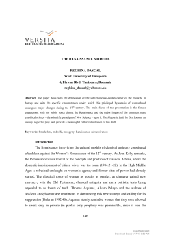 146 THE RENAISSANCE MIDWIFE REGHINA DASCĂL West