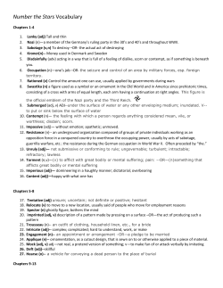 Number the Stars Vocabulary
