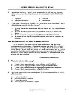 social studies diagnostic exam