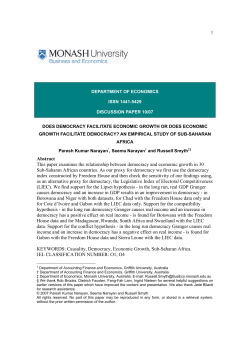 1 Abstract This paper examines the relationship between democracy