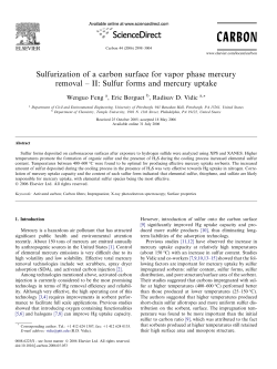 Sulfurization of a carbon surface for vapor phase