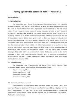 Family Epedanidae S&oslash;rensen, 1886 &mdash; version 1.0