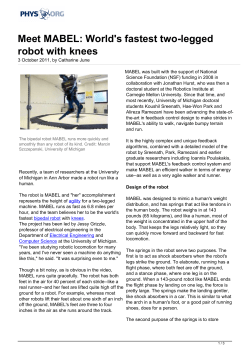 Meet MABEL: World`s fastest two-legged robot with knees