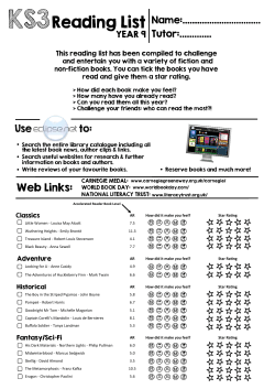 KS3 Reading List: Year 9