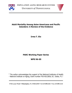 Adult Mortality Among Asian Americans and Pacific Islanders: A