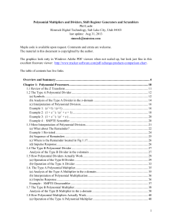 Polynomial Multipliers and Dividers, Shift Register