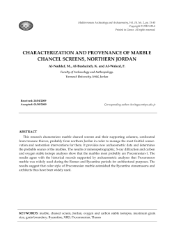 CHARACTERIZATION AND PROVENANCE OF MARBLE