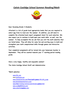 Calvin Coolidge School Summer Reading/Math
