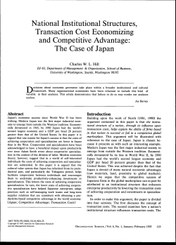 National Institutional Structures, Transaction Cost Economizing and