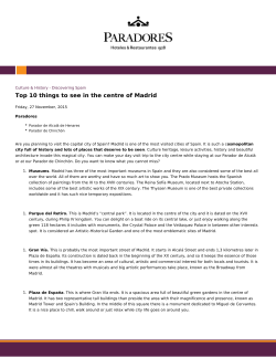 Paradores de Turismo - Top 10 things to see in the centre of Madrid