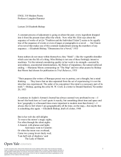 ENGL 310 Modern Poetry Professor Langdon Hammer Lecture 24