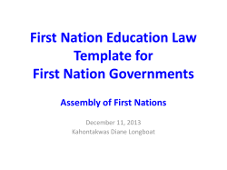 First Nation Education Law Template for First Nation Governments
