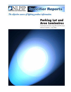 Specifier Reports: Parking Lot and Area