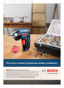 The world`s smallest professional cordless screwdriver.
