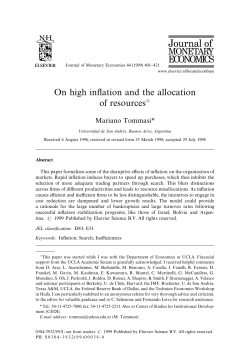 On high in#ation and the allocation of resources