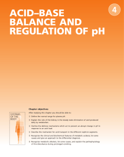 ACID&ndash;BASE BALANCE AND REGULATION OF pH