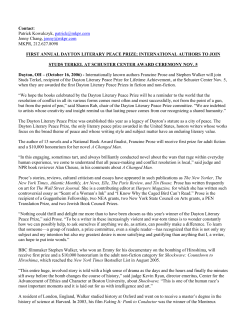 International Authors to Join Studs Terkel at Schuster Center Award