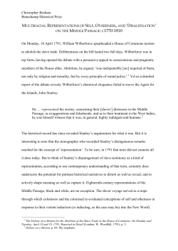 ON THE MIDDLE PASSAGE: C1770-1810