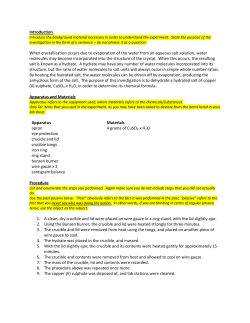 Introduction When crystallization occurs due to evaporation