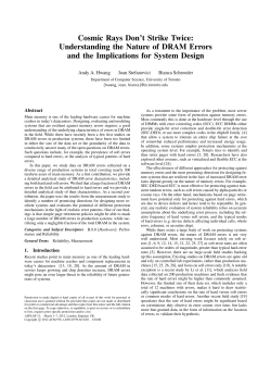 Cosmic Rays Don`t Strike Twice - Department of Computer Science
