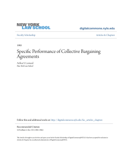 Specific Performance of Collective Bargaining Agreements