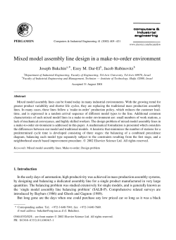 Mixed model assembly line design in a make-to
