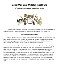Instrument Choices - Signal Mountain Middle School Bands