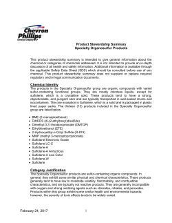 Organo Sulfur Group - Chevron Phillips Chemical
