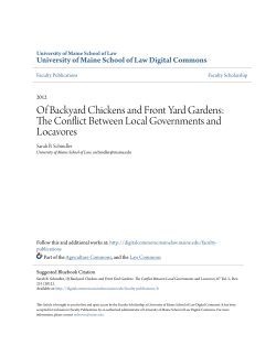 Of Backyard Chickens and Front Yard Gardens: The Conflict