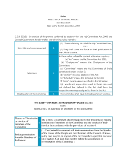 Manner of Nomination or election of members of the Committee 4