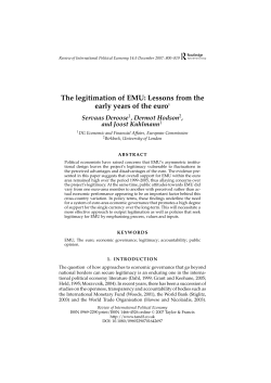 The legitimation of EMU: Lessons from the early years of the euro1