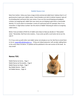 Names TOC - Rabbit Breeders