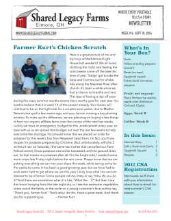 NEWSLETTER - Shared Legacy Farms