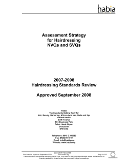 Assessment Strategy for Hairdressing NVQs and SVQs 2007