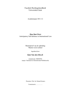 Anticipatory Self-defense in International Law