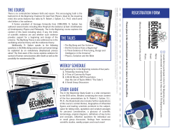 the course the talks weekly schedule study guide