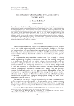 THE IMPACTS OF UNEMPLOYMENT ON ALTERNATIVE POVERTY