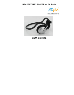 HEADSET MP3 PLAYER w/ FM Radio USER MANUAL
