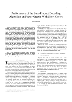 Performance of the Sum-Product Decoding Algorithm on Factor