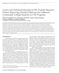 Career and Technical Education (CTE) Transfer Research Project