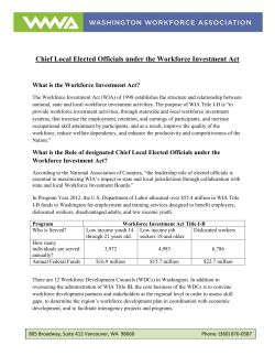 Local Elected Official role in Workforce Development Act