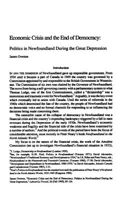 Economie Crisis and the End of Democracy