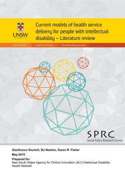 Current models of health service delivery for people with intellectual