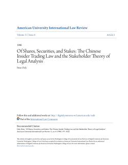 Of Shares, Securities, and Stakes: The Chinese Insider Trading Law