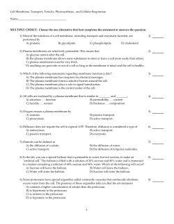 Cell Processes Unit Questions