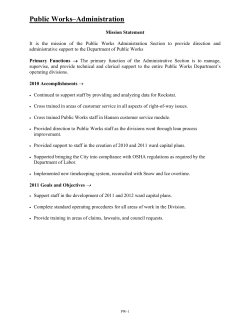 Public Works&ndash;Administration