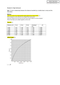 Student 4: High Achieved Aim: To find a relationship between the